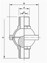 Гравитационный шаровый клапан для байпаса TECH-POL ZR 50, фото 2