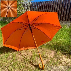 Зонт-трость универсальный Arwood Полуавтоматический / деревянная ручка Оранжевый