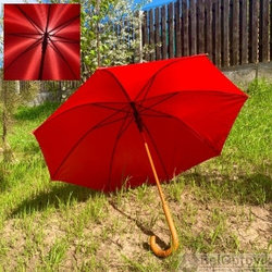 Зонт-трость универсальный Arwood Полуавтоматический / деревянная ручка Красный