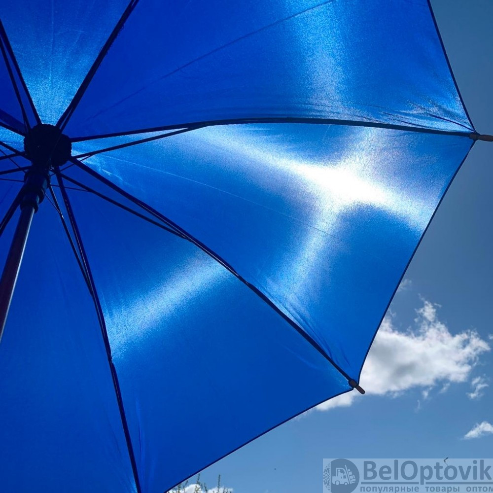 Зонт-трость универсальный Arwood Полуавтоматический / деревянная ручка Синий - фото 9 - id-p185297282