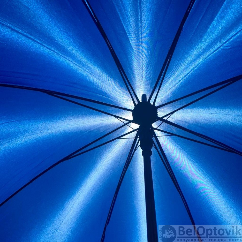 Зонт-трость универсальный Arwood Полуавтоматический / деревянная ручка Синий - фото 10 - id-p185297282