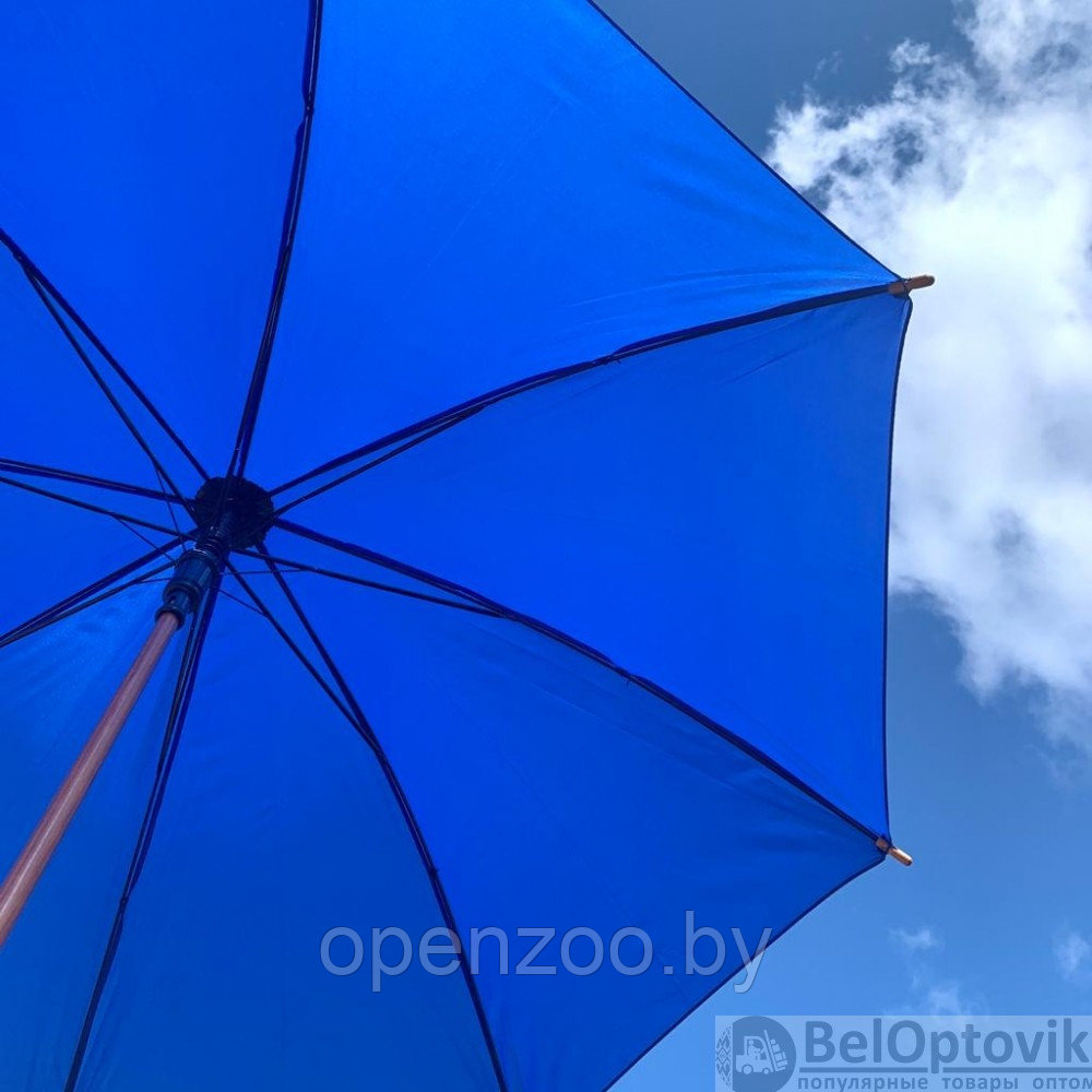 Зонт-трость универсальный Arwood Полуавтоматический / деревянная ручка Зеленый - фото 8 - id-p185297609