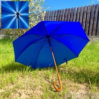 Зонт-трость универсальный Arwood Полуавтоматический / деревянная ручка Синий