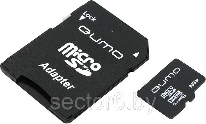 Карта памяти Qumo QM8GMICSDHC10 microSDHC 8Gb Class10 + microSD-->SD Adapter QUMO Карта памяти Qumo, фото 2