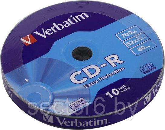 Диск CD-R Verbatim 700Mb 52x sp. уп.10 шт 43725 VERBATIM Диск CD-R Verbatim 700Mb 52x sp. уп.10 шт, фото 2