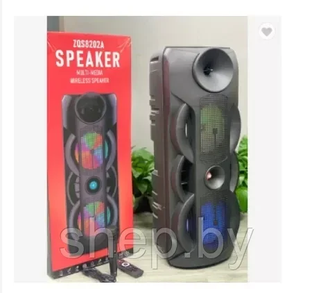 Портативная колонка BT Speaker ZQS-8202A, с микрофоном, с пультом ДУ 40 Ватт - фото 2 - id-p185311807