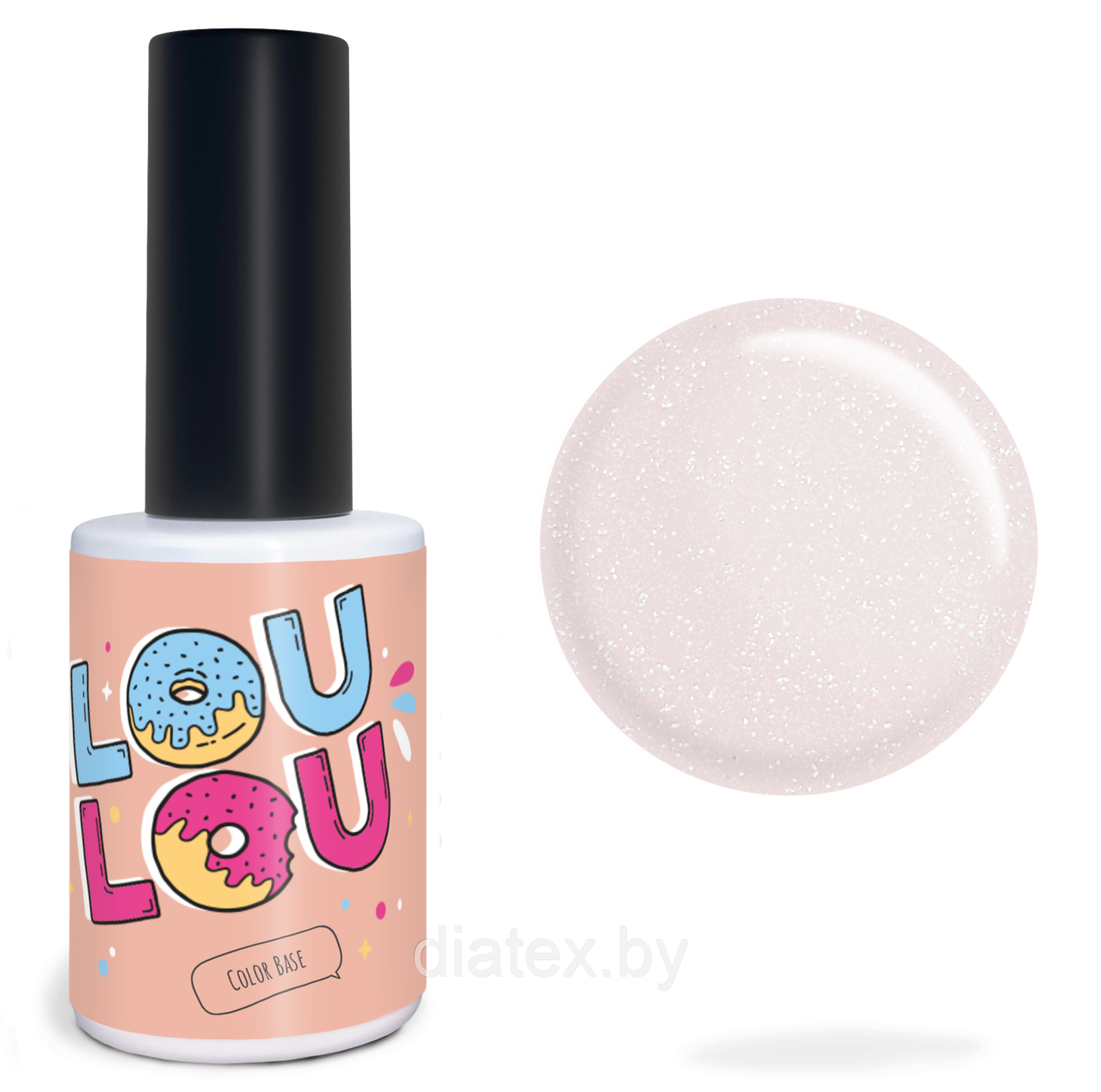 Базовое покрытие LOULOU камуфлирующее 2 в 1 №18 (8мл.) с шиммером розовый рассвет