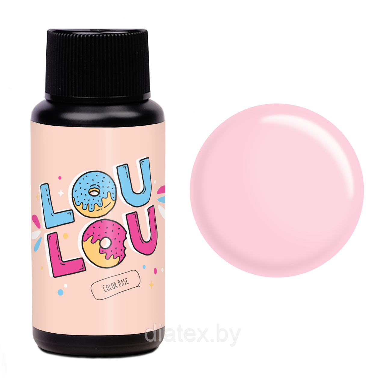 Базовое покрытие LOULOU 30 мл камуфлирующее 2 в 1 №03 (бутылочка с носиком-30мл.) холодный розовый
