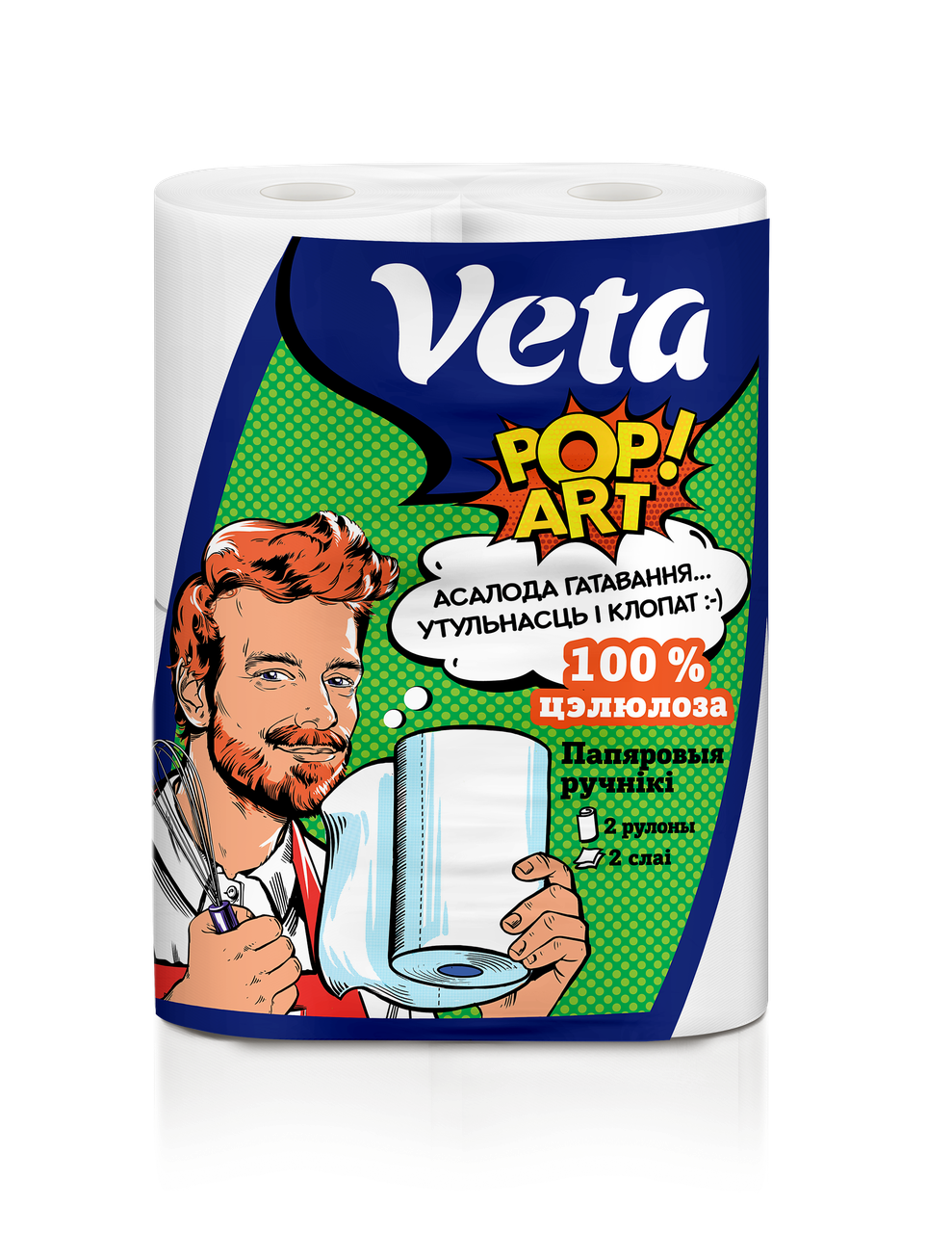 Бумажные полотенца VETA POP ART белые - фото 1 - id-p185340514