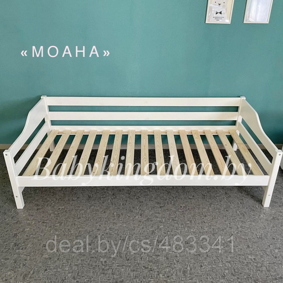 Односпальная кровать "Моана" из массива сосны (без ящиков) 90х200 - фото 2 - id-p185345801