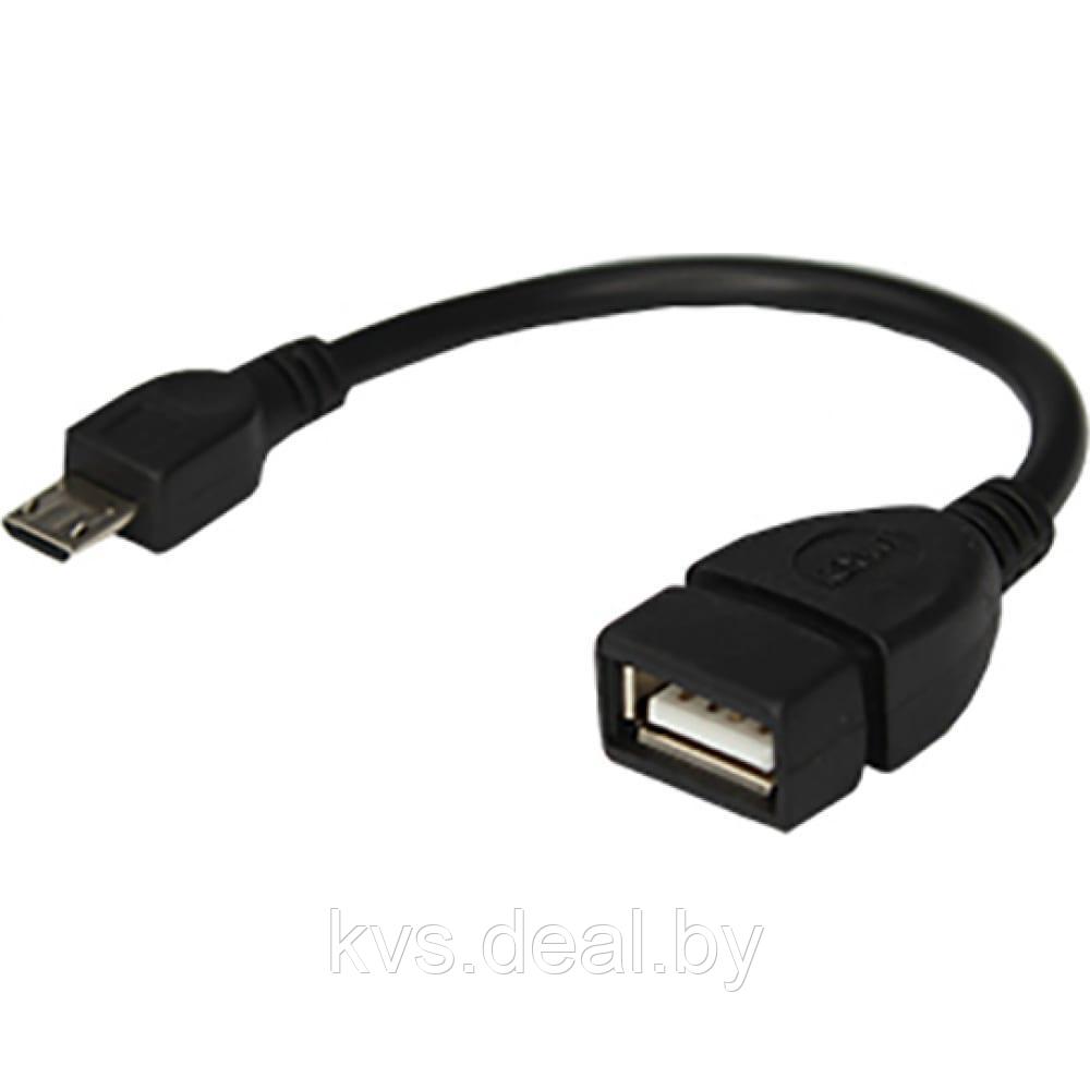 USB кабель OTG micro USB на USB шнур 0.15 м черный REXANT - фото 1 - id-p185348712