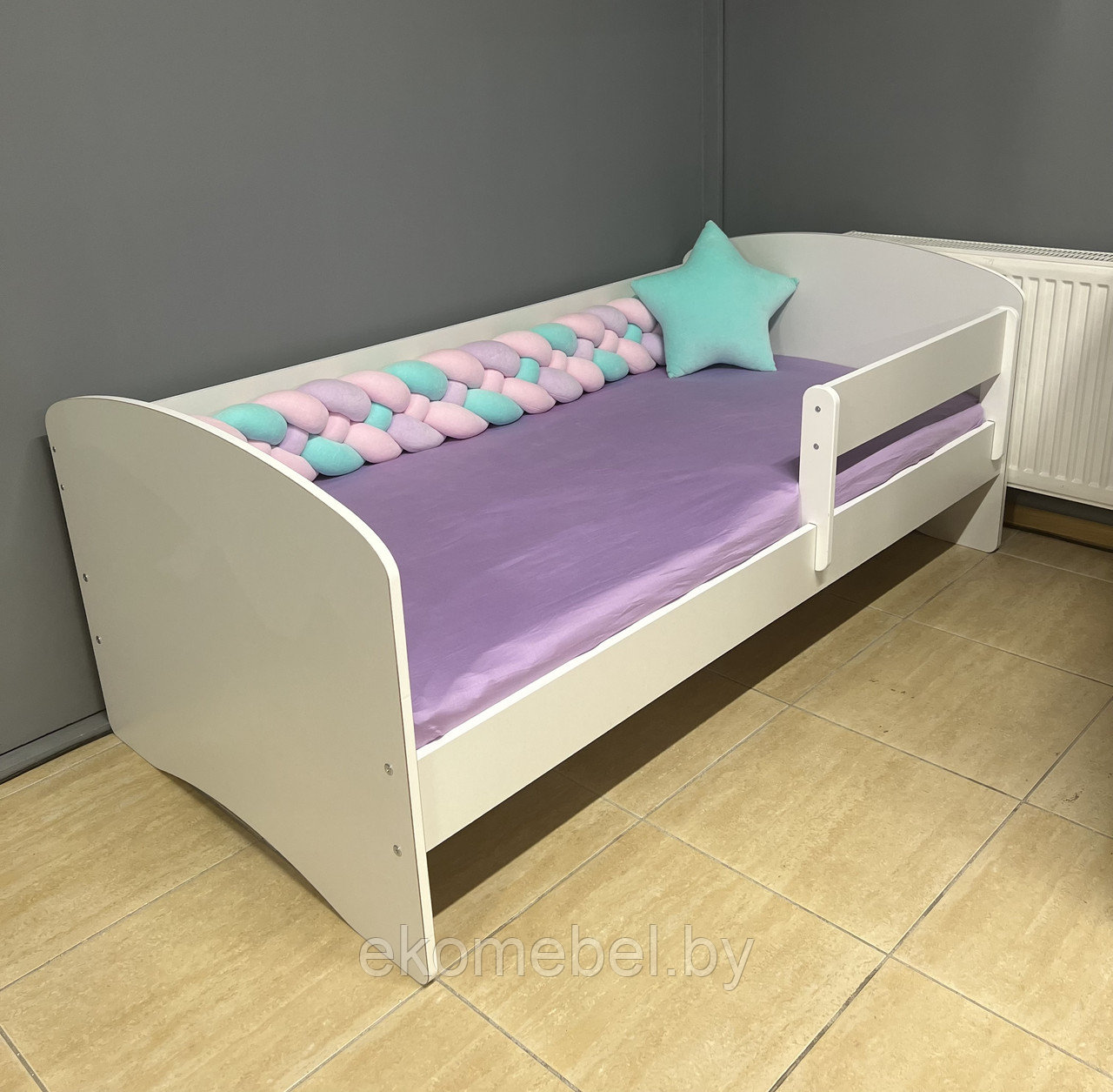 Кровать с бортиком "Комфорт" (80х160 см) МДФ - фото 2 - id-p185370130