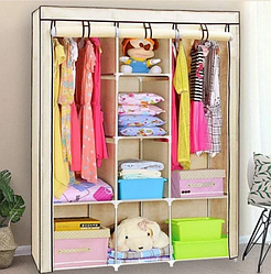 Складной шкаф Storage Wardrobe mod.88130 130 х 45 х 175 см. Трехсекционный. Бежевый