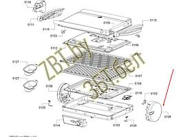 Шарнир в сборе с термозащитой электрогриля Bosch 12036549