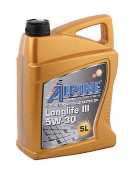 Масло моторное синтетическое Alpine Longlife III 5W-30 5 литров 0100282 синтетика для легковых авто