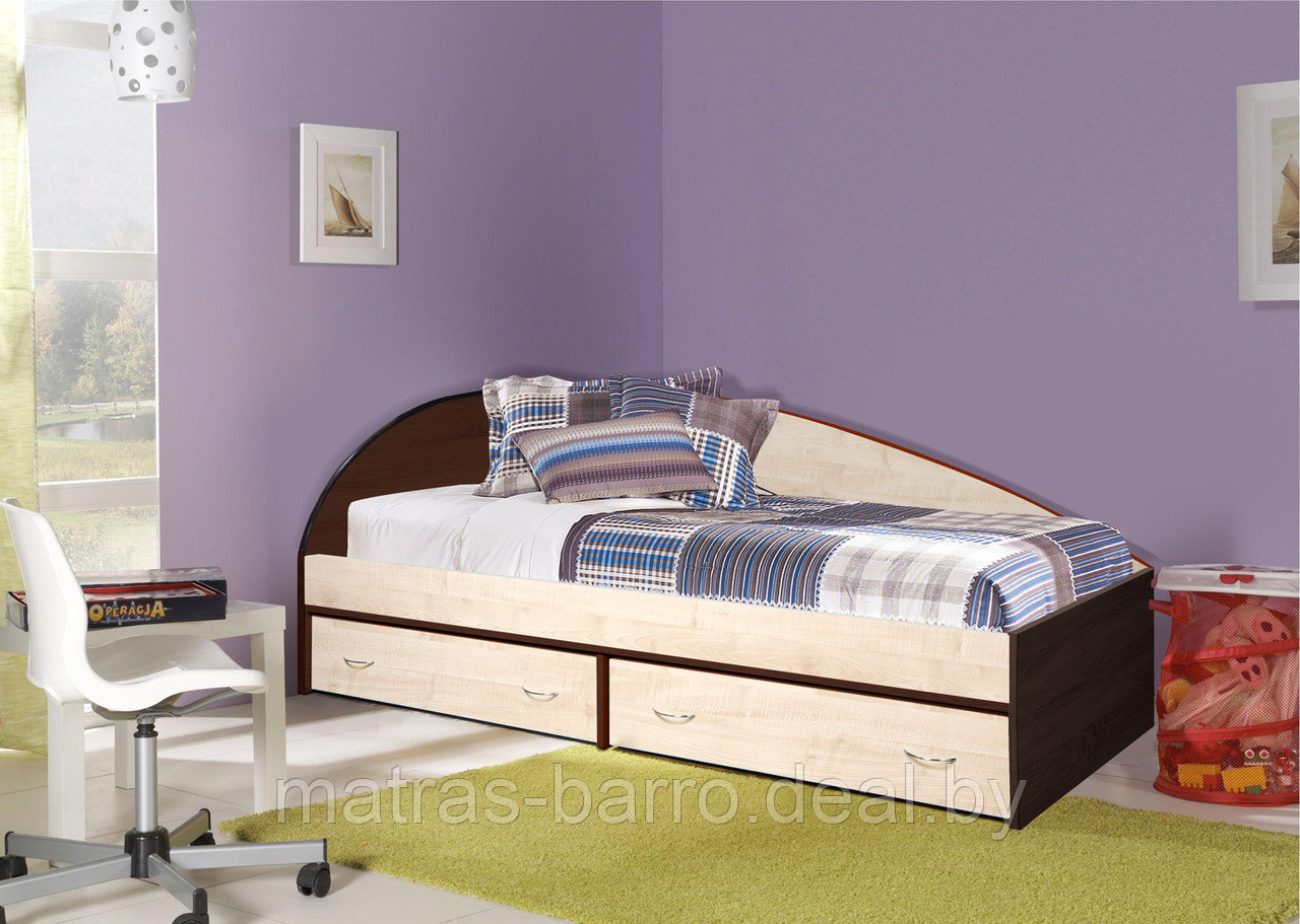 Кровать односпальная Крепыш-03 с ящиками (спальное место 90х200 см)