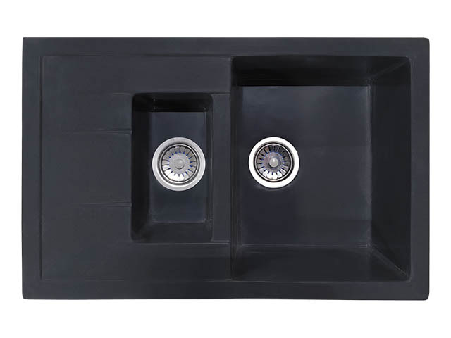 Мойка кухонная из искусственного камня PLATINUM черный, 765х495 mm, AV Engineering
