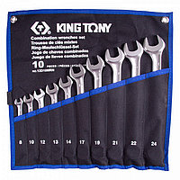 12D10MRN KING TONY Набор комбинированных ключей KING TONY 12D10MRN, 8-24 мм, чехол из теторона, 10 предметов