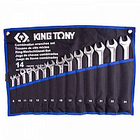 12D15MRN01 KING TONY Набор комбинированных ключей KING TONY 12D15MRN01, 8-24 мм, чехол из теторона, 14