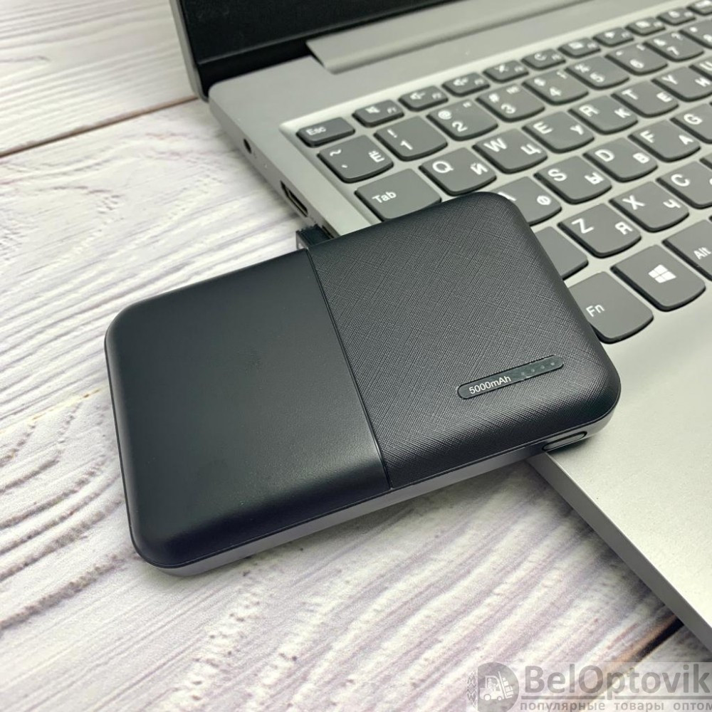 Портативное зарядное устройство Power Bank 5000mAh Kinetic, с индикатором заряда Белый - фото 7 - id-p185414256