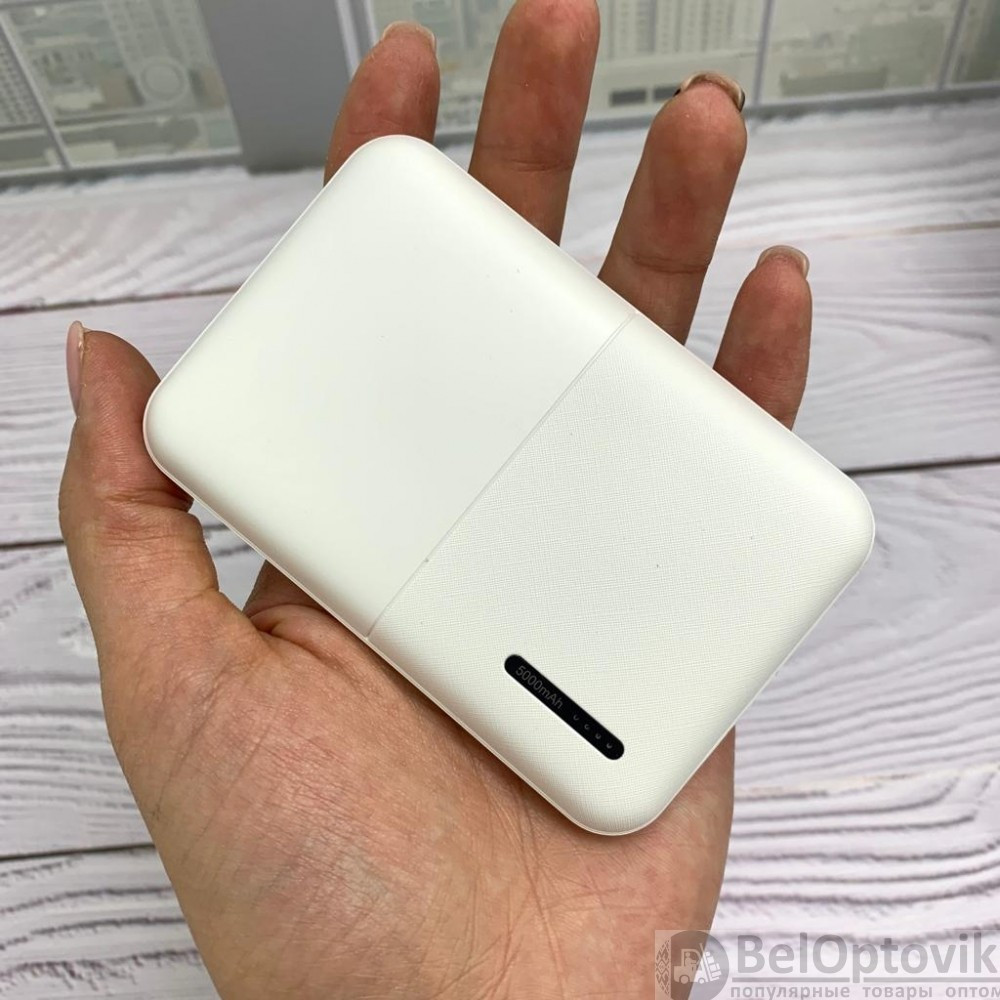 Портативное зарядное устройство Power Bank 5000mAh Kinetic, с индикатором заряда Белый - фото 9 - id-p185414256