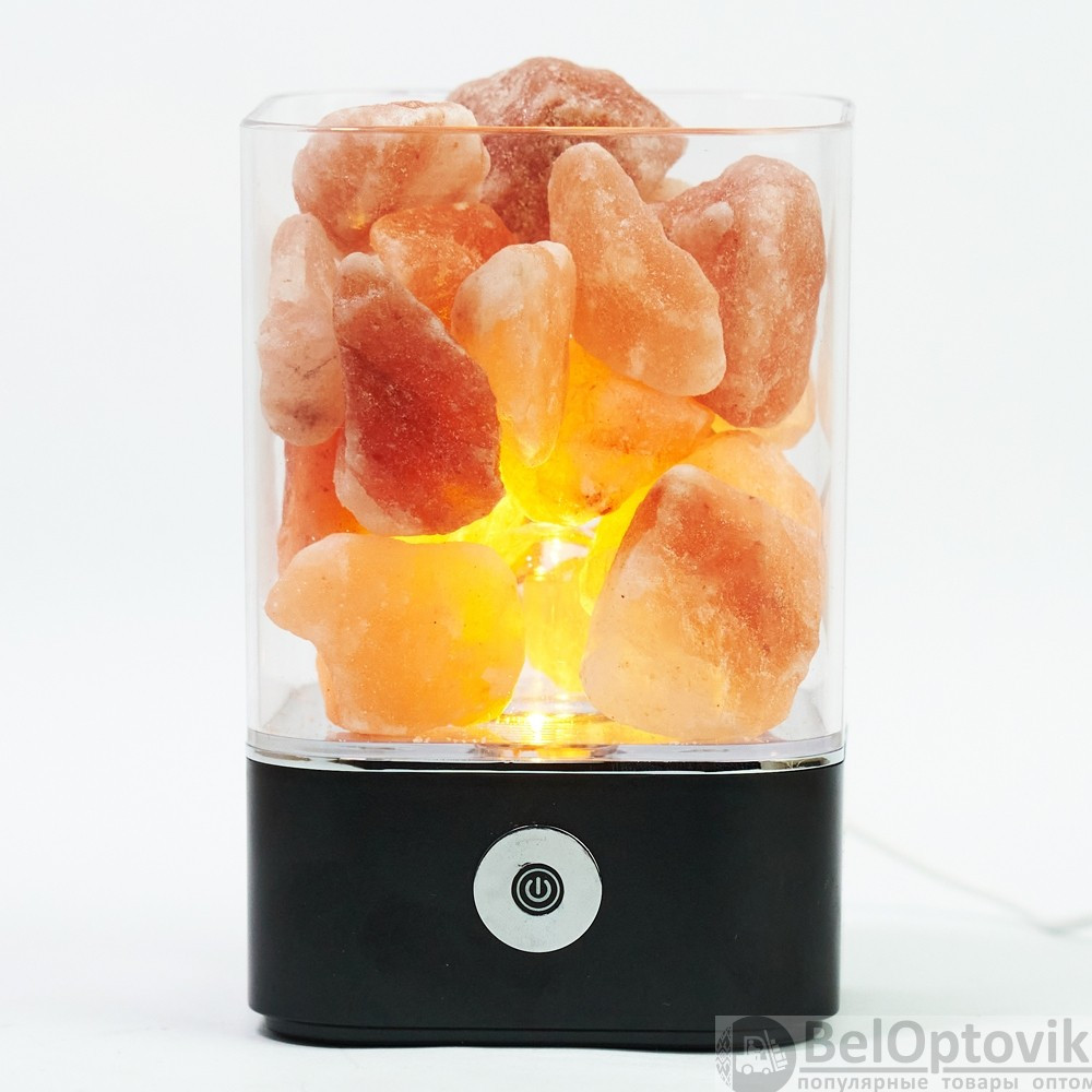 Соляной ионизирующий светильник-ночник Crystal Salt Lamp с розовой гималайской солью 0,7 кг - фото 4 - id-p185414261