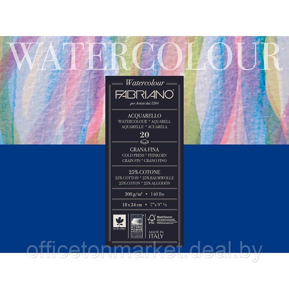 Блок-склейка бумаги для акварели "Watercolour", 18x24 см, 300 г/м2, 20 листов - фото 1 - id-p166620037