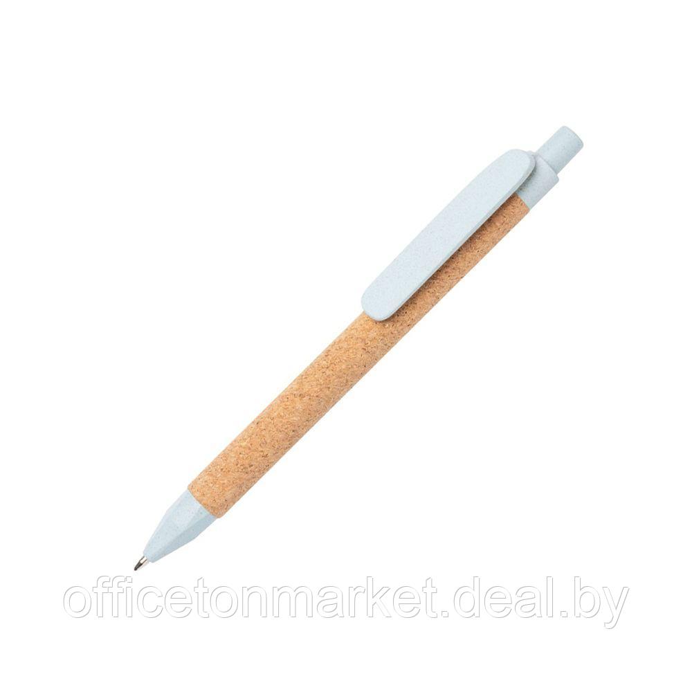 Ручка шариковая автоматическая "Write", 1.0 мм, коричневый, голубой, стерж. синий - фото 1 - id-p137125117