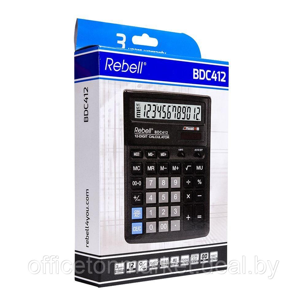Калькулятор настольный Rebell "RE-BDC412 BX", 12-разрядный, черный - фото 2 - id-p137122218