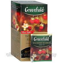 Чай "Greenfield" Wildberry Rooibos, 25 пакетиков x1.5 г, черный, с кусочками земляники и клюквы