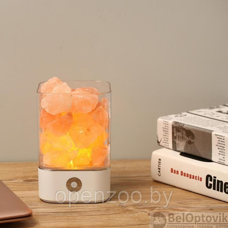 Соляной ионизирующий светильник-ночник Crystal Salt Lamp с розовой гималайской солью 0,7 кг - фото 2 - id-p185411659