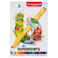 Набор маркеров художественных "Bruynzeel Super Point", 10 шт.