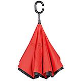 Зонт обратного сложения "Flipped", 109 см, красный, черный, фото 2