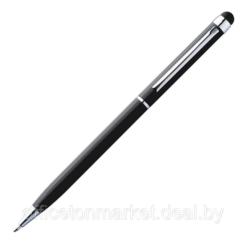 Ручка шариковая автоматическая "New Orleans" со стилусом, 0,7 мм, черный, серебристый, стерж. синий - фото 2 - id-p171076242