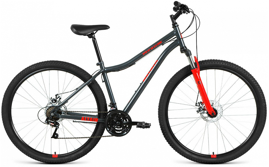 Велосипед Altair MTB HT 29 2.0 D р.17 2022 (темно-серый/красный)