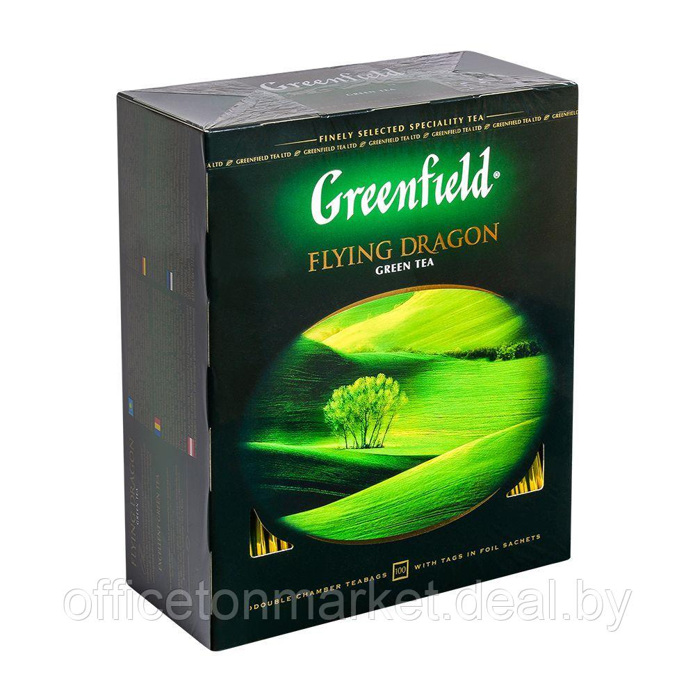 Чай "Greenfield" Flying Dragon, 100 пакетиков x2 г, зеленый - фото 1 - id-p141655551