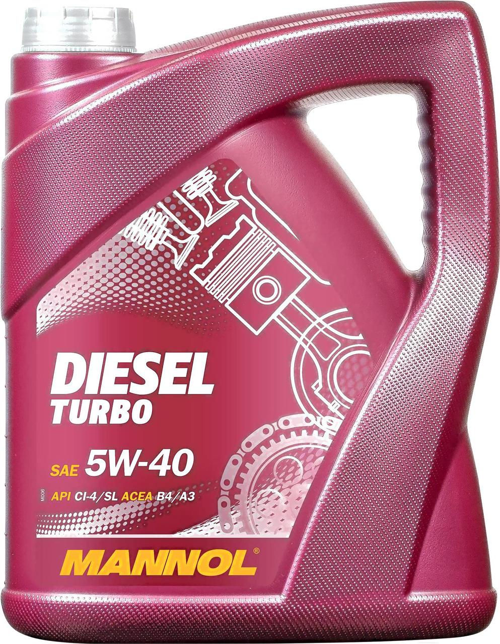 Моторное масло MANNOL MN7904-5 Diesel Turbo 5W-40 CI-4/SL ESTER 5л - фото 1 - id-p185440842