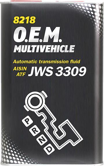 Трансмиссионное масло MANNOL MN8218-1ME 8218 ATF Multivehicle O.E.M. JWS 3309 1л METAL
