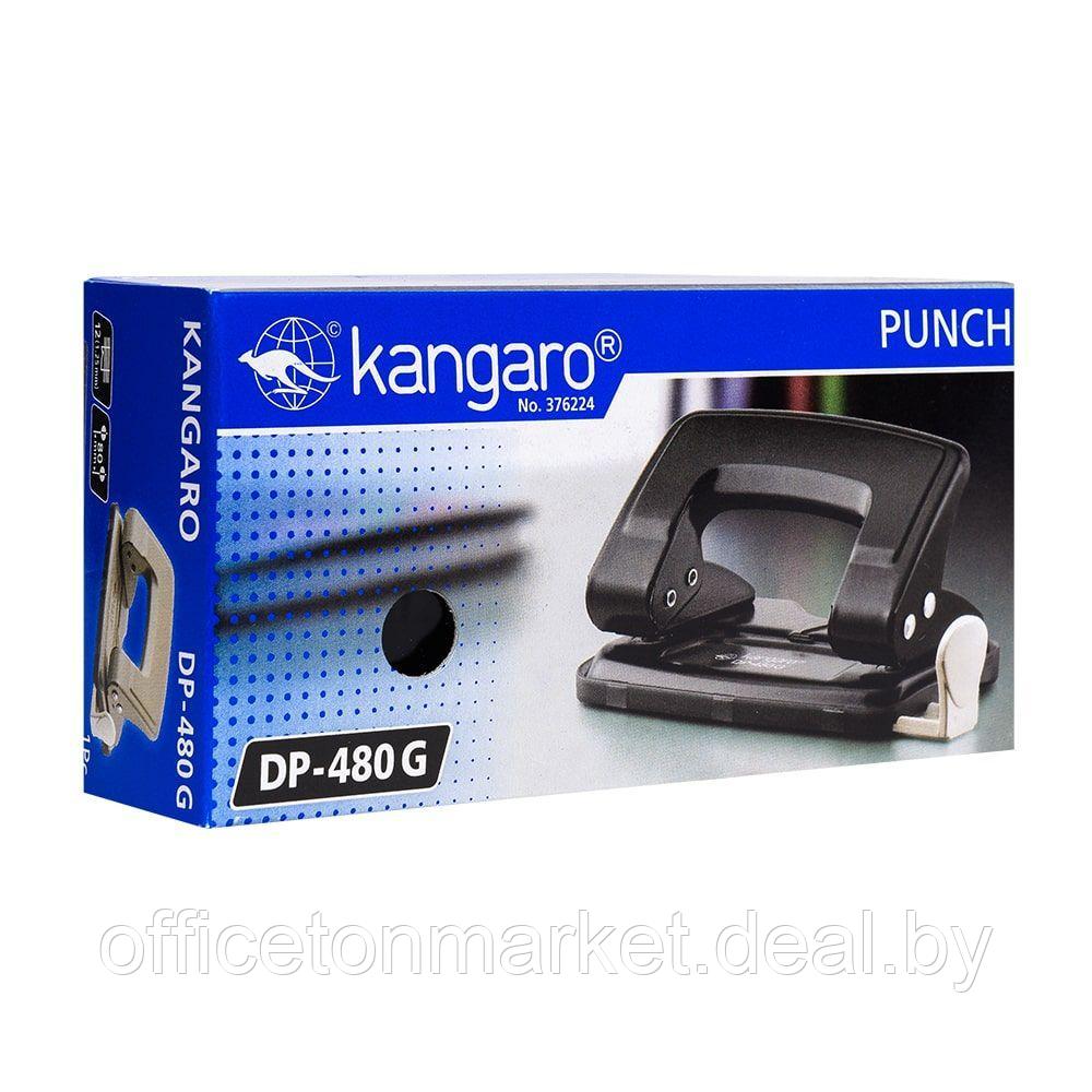 Дырокол Kangaro "DP-480G", 12 листов, черный - фото 3 - id-p137120331