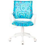 Кресло детское Бюрократ KD-W4, ткань, пластик, голубой, фото 2