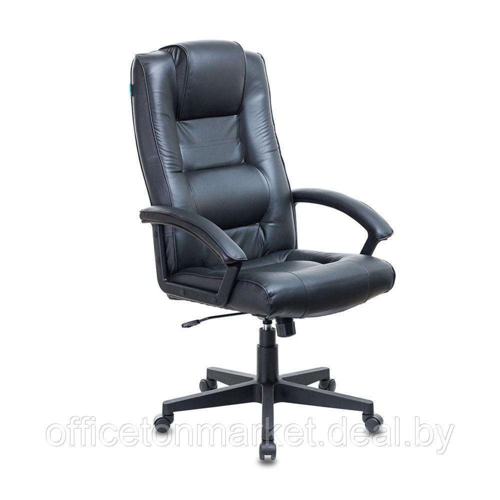 Кресло для руководителя "Бюрократ T-9906N/BLACK", кожа, пластик, черный - фото 1 - id-p170576612