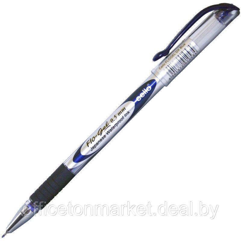 Ручка гелевая "FloGel Dlx", 0.5 мм, прозрачный, стерж. синий - фото 1 - id-p145416838