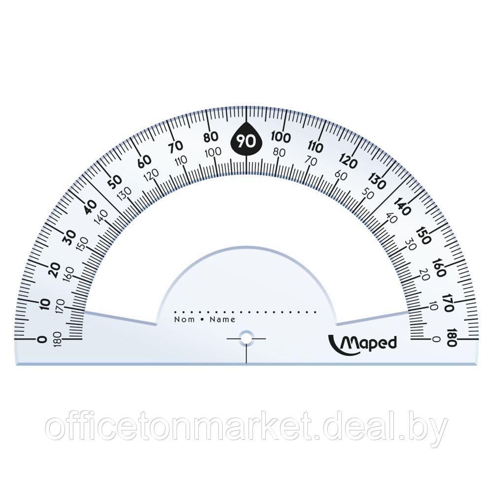 Набор чертежный "Maped": линейка 15 см, треугольник 45 и 60 гр, транспортир 180 гр, прозрачный - фото 2 - id-p173901139