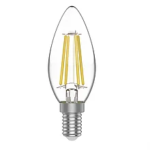 Лампа LED E14 5Вт свеча С37 LED-F прозрачный филамент