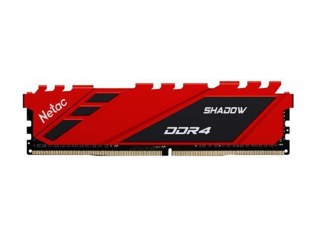 Модуль памяти Netac Shadow DDR4 DIMM 3200Mhz PC25600 CL16 - 8Gb  Red NTSDD4P32SP-08R