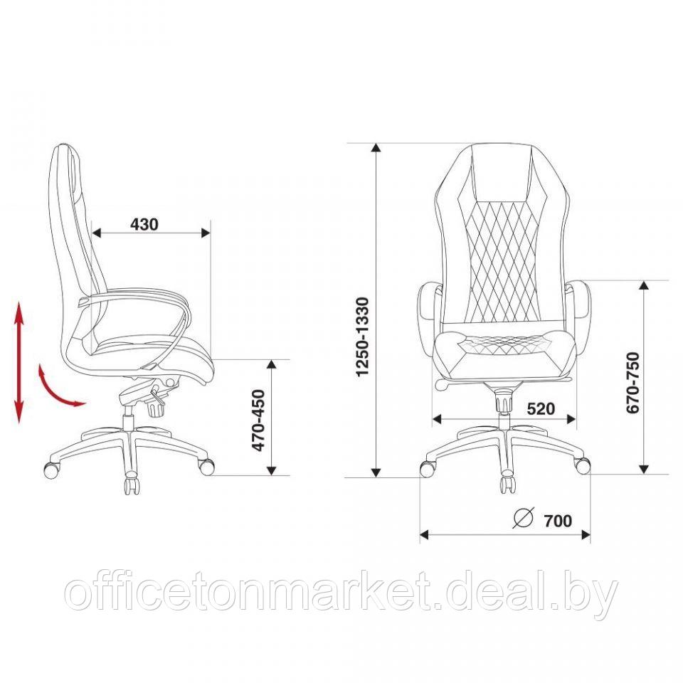 Кресло для руководителя "Бюрократ AURA", кожа, металл, черный - фото 2 - id-p185428924