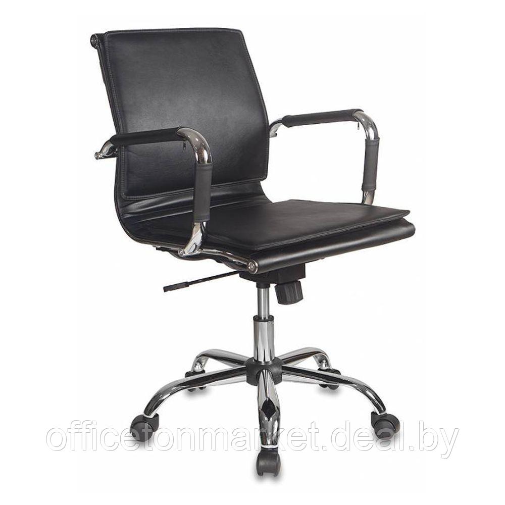 Кресло для руководителя "Бюрократ CH-993" низкая спинка, кожзам, хром, черный - фото 1 - id-p185428937