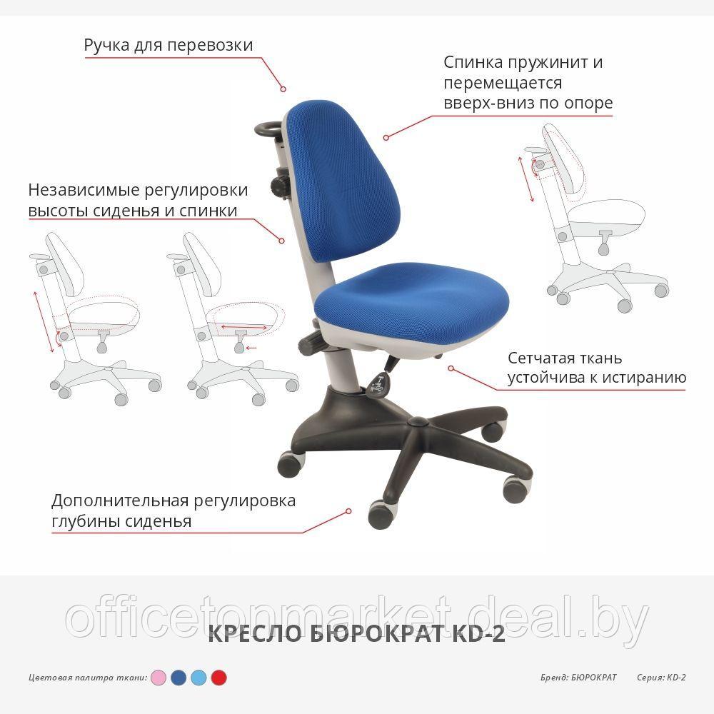 Кресло "Бюрократ KD-2", ткань, пластик, синий - фото 2 - id-p185429050