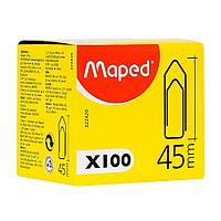 Скрепки Maped, 45 мм, 100 шт, серебристый