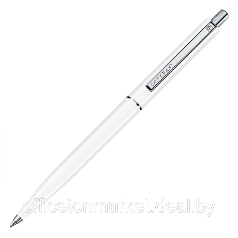 Ручка шариковая автоматическая "Senator Point Polished", 1.0 мм, белый, стерж. синий - фото 1 - id-p137124924